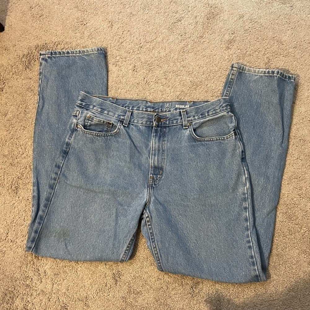 GEORGE Medium Wash Regular Fit Men’s Jeans- Size 36-34 - Picture 2 of 10